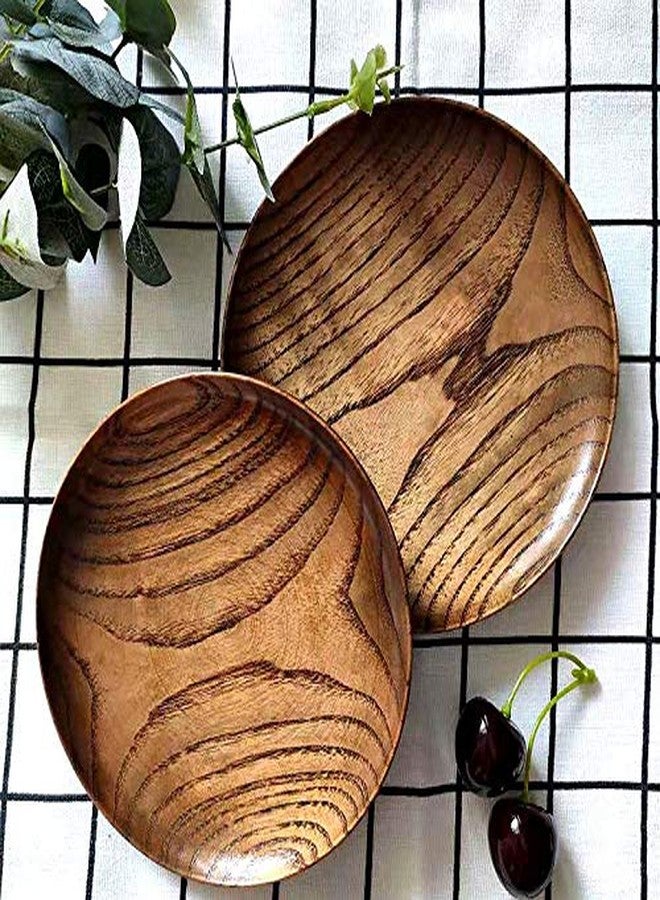 HomeImpel Round Wood Dish, Plate Acacia Wooden for Cake, Sweets Fruit Dessert Coffee Dish, Round Wood Dinner Tableware Plates, Tray for Home Decoration (5.3 Inch) - Image 5